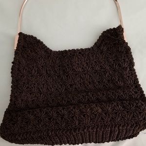 Black Chord Purse Silver Handle Evening Bag Cute